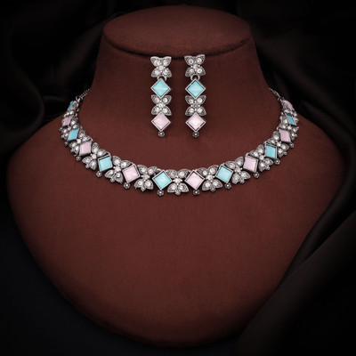 Sangria Brass Gold-plated Multicolor Jewellery Set(Pack of 1)