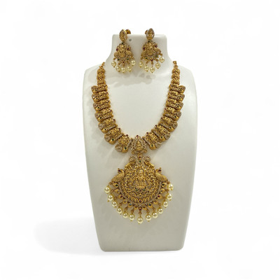 Kiajewels Brass Gold-plated Gold, Ruby Red Jewellery Set(Pack of 2)