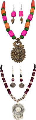 HOUSE OFF COMMON Oxidised Silver Multicolor, Black, Silver Jewellery Set(Pack of 2)