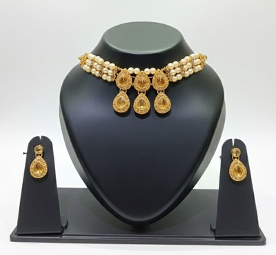 Fashiontyle Dori, Glass, Alloy Gold Jewellery Set(Pack of 1)