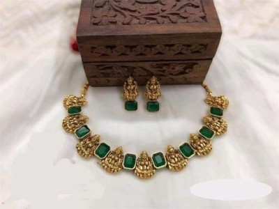 RIENTA JWL Alloy Gold-plated Green, Gold Jewellery Set(Pack of 1)