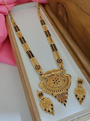 OmKrishiv Brass Gold-plated Gold Jewellery Set(Pack of 1)