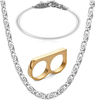 mattrachaya Brass Silver Silver, Gold Jewellery Set(Pack of 3)