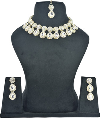 Dmc Alloy Silver, White Jewellery Set(Pack of 1)