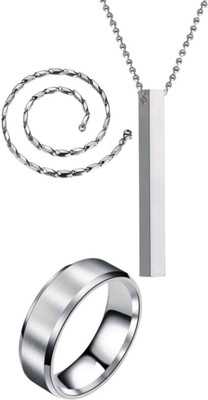 mattrachaya Stainless Steel Silver Jewellery Set(Pack of 3)