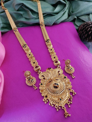 MoonoreJewells Brass Gold-plated Gold Jewellery Set(Pack of 1)