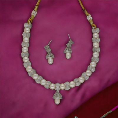 Sri Jagdamba Pearls Alloy Gold-plated Multicolor Jewellery Set(Pack of 3)