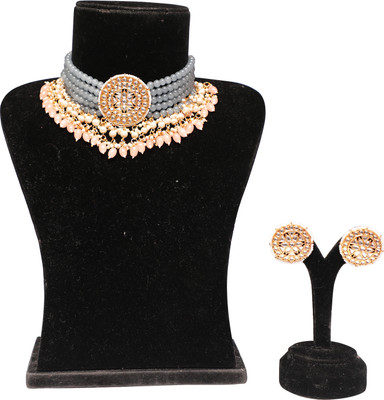 Ethnicking Alloy Gold-plated Multicolor Jewellery Set(Pack of 1)