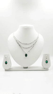 V.V. Sons Alloy Green, Silver Jewellery Set(Pack of 1)