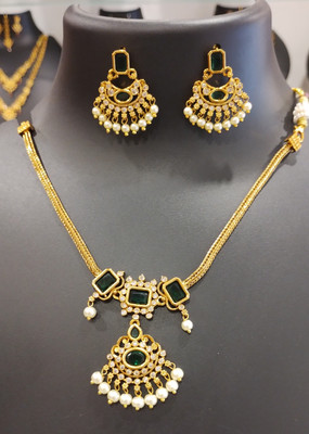 Hemalatha Copper Gold-plated Gold Jewellery Set(Pack of 1)