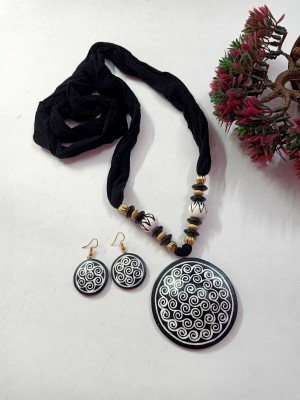 TANDRA Terracotta White, Black Jewellery Set(Pack of 3)