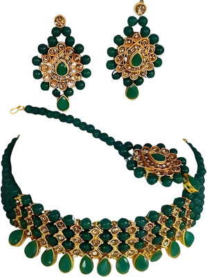 Ruhi Alloy Maroon Jewellery Set(Pack of 1)