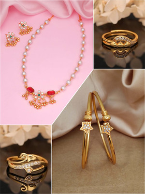 brado jewellery Brass Gold-plated Multicolor Jewellery Set(Pack of 3)