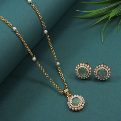 siyaa creation Copper Gold-plated Green Jewellery Set(Pack of 1)