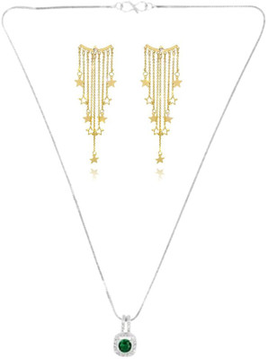 SRK Fashions Alloy Green, Gold Jewellery Set(Pack of 1)