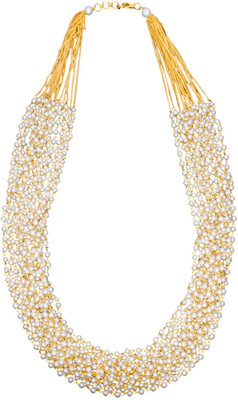 Kollam Supreme Brass Gold-plated Gold, White Jewellery Set(Pack of 1)