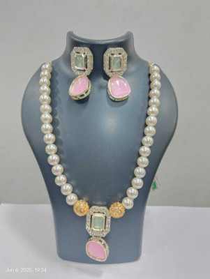 naitika arts Brass Gold-plated Orange Jewellery Set(Pack of 1)