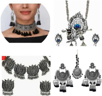 Ruhi Alloy Silver Jewellery Set(Pack of 1)