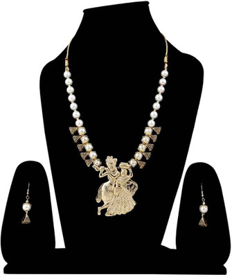Anamya Collections Alloy Gold Jewellery Set(Pack of 1)