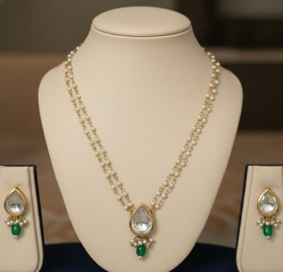 Mishti Jewels Stainless Steel White, Green Jewellery Set(Pack of 1)