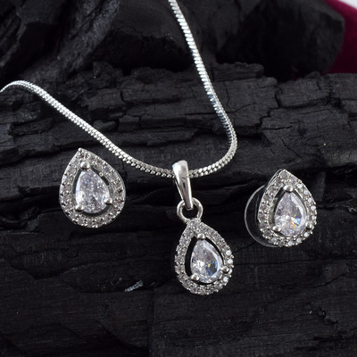 MOHIT JEWELS Brass Sterling Silver Silver Jewellery Set(Pack of 1)