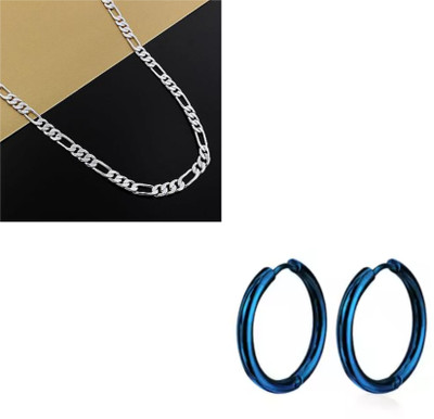 MAATRCHAAYA Stainless Steel Sterling Silver Blue, Silver Jewellery Set(Pack of 2)