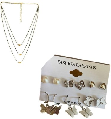 Maefele Alloy Silver, Gold Jewellery Set(Pack of 1)