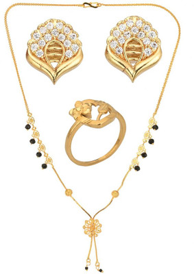 AanyaCentric Alloy Gold-plated Gold Jewellery Set(Pack of 4)