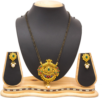 AADITA Alloy Gold-plated Black, Gold Jewellery Set(Pack of 1)