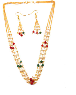 Jewar Mandi Brass Gold-plated Multicolor Jewellery Set(Pack of 1)