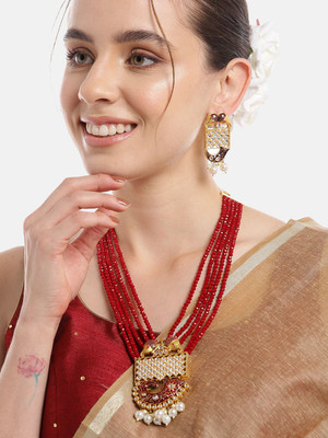 ANOUK Brass Gold-plated Red Jewellery Set(Pack of 1)