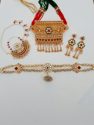 ramimitation Alloy Gold-plated Maroon, Red, White Jewellery Set(Pack of 4)