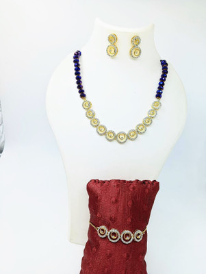 MITRA CREATION Stone, Crystal Gold-plated Purple, Gold Jewellery Set(Pack of 4)