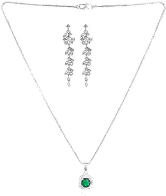 SRK Fashions Alloy Green, Silver Jewellery Set(Pack of 1)