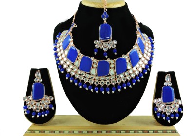 VATSALYA creation Alloy Gold-plated Blue Jewellery Set(Pack of 3)