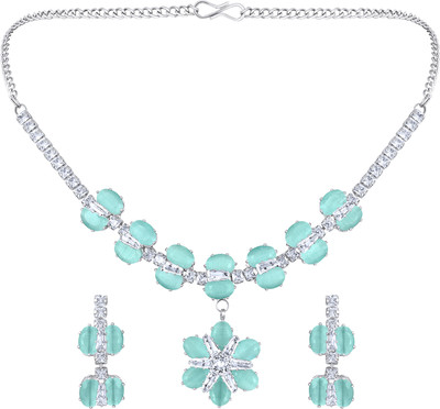 mahi Alloy Rhodium Blue, Silver Jewellery Set(Pack of 3)