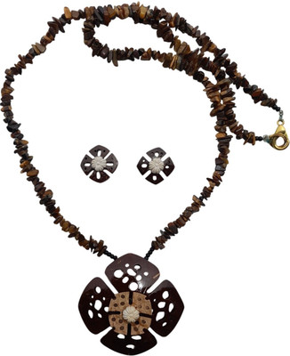 Organic Alankaar Wood Brown Jewellery Set(Pack of 1)