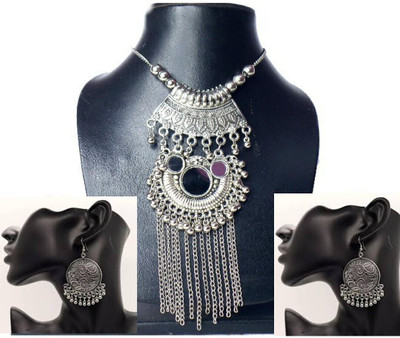 MA Enterprises Metal, Alloy Silver Silver Jewellery Set(Pack of 1)