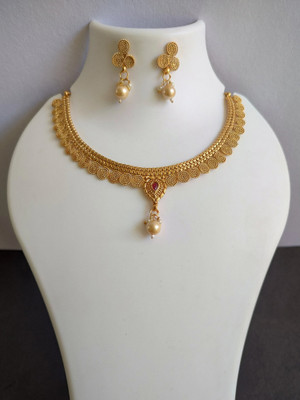 Pamadhya Copper Gold-plated Gold Jewellery Set(Pack of 1)