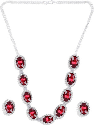 SRK Fashions Alloy Red Jewellery Set(Pack of 1)