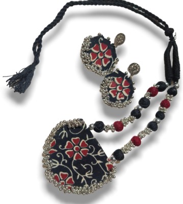 DIPRIYA GALLERY Fabric Black, Multicolor Jewellery Set(Pack of 2)