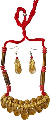 Soundarya boutique Wood Brown, Red Jewellery Set(Pack of 2)