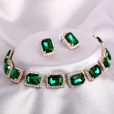 SHRISHTI FASHION Alloy Green Jewellery Set(Pack of 3)