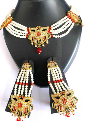 NIKYANKA Brass Gold-plated Gold, White Jewellery Set(Pack of 3)