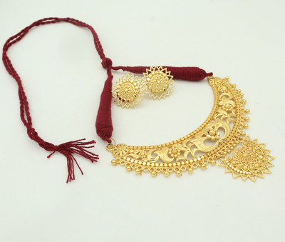 Upala Copper Gold-plated Gold Jewellery Set(Pack of 3)
