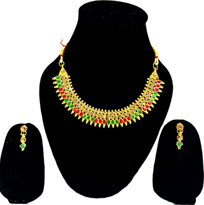 V.V. Sons Brass, Copper Gold-plated Gold, Multicolor Jewellery Set(Pack of 1)
