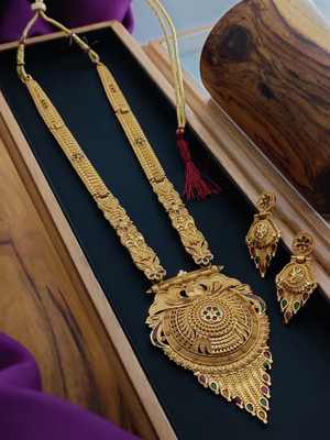 DENISHA Alloy Gold-plated Gold Jewellery Set(Pack of 1)