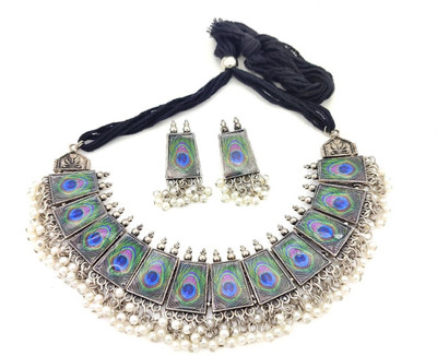 house of common Brass Silver Black Jewellery Set(Pack of 1)