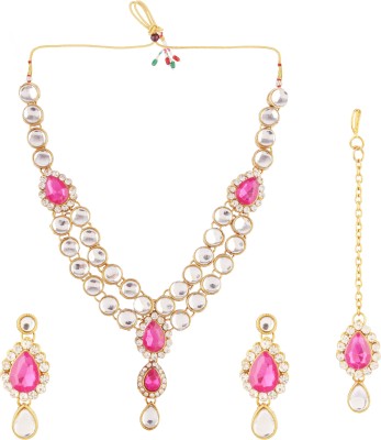 CATALYST Alloy Gold-plated Pink, White Jewellery Set(Pack of 1)