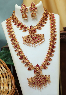 DC Alloy Maroon Jewellery Set(Pack of 1)